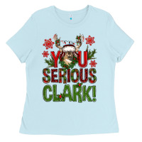 Baby Blue you serious clark with deer bbs Ladies Tee - BundleAndBundleShop