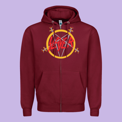 Heavy Metal Zipper Hoodie Designed By Artisfamous