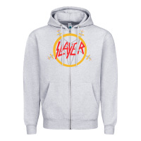 Heather Grey heavy metal Zipper Hoodie - artisFamous