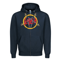 Navy heavy metal Zipper Hoodie - artisFamous