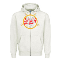 Oatmeal Heather heavy metal Zipper Hoodie - artisFamous