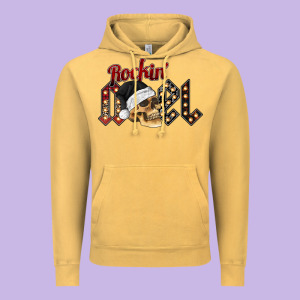 Rockin Noel Skull Vintage Hoodie Designed By Cowhidedigitalart