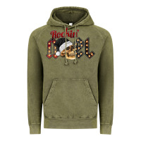 Vintage Olive rockin noel skull Vintage Hoodie - CowhideDigitalArt