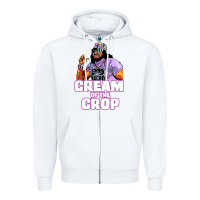 White macho cream of the crop Zipper Hoodie - artisFamous