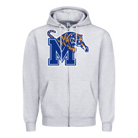 Heather Grey the memphis athletic teams tigers Zipper Hoodie - artisFamous