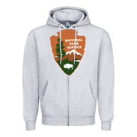 Heather Grey national park service Zipper Hoodie - artisFamous