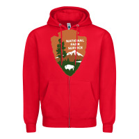 Red national park service Zipper Hoodie - artisFamous