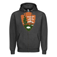 Charcoal Heather national park service Zipper Hoodie - artisFamous