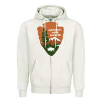 Oatmeal Heather national park service Zipper Hoodie - artisFamous