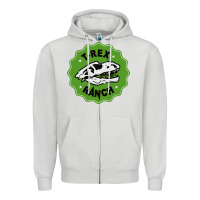 Dove Grey t rex ranch Zipper Hoodie - artisFamous