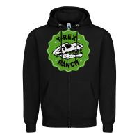 Black t rex ranch Zipper Hoodie - artisFamous
