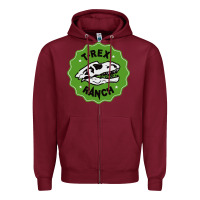 Burgundy t rex ranch Zipper Hoodie - artisFamous