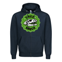 Navy t rex ranch Zipper Hoodie - artisFamous