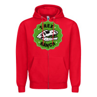 Red t rex ranch Zipper Hoodie - artisFamous