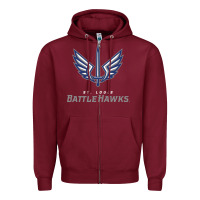 Burgundy battle hawks football Zipper Hoodie - artisFamous
