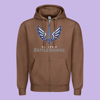 Battle Hawks Football Zipper Hoodie Designed By Artisfamous