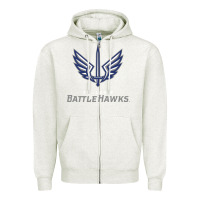 Oatmeal Heather battle hawks football Zipper Hoodie - artisFamous