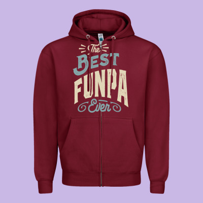The Best Funpa Ever - Mens Funny Dad And Grandpa Zipper Hoodie Designed By Artisfamous