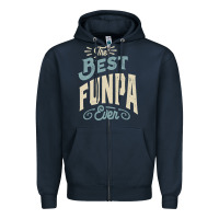 Navy The Best Funpa Ever - Mens Funny Dad and Grandpa Zipper Hoodie - artisFamous