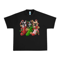 Black french bulldog with christmas socks Urban Heavy Tee - FaDigitalArtStudio