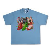 Pebble Blue french bulldog with christmas socks Urban Heavy Tee - FaDigitalArtStudio