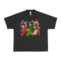 Pigment Black french bulldog with christmas socks Urban Heavy Tee - FaDigitalArtStudio