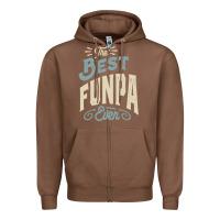 Chestnut The Best Funpa Ever - Mens Funny Dad and Grandpa Zipper Hoodie - artisFamous