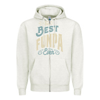 Oatmeal Heather The Best Funpa Ever - Mens Funny Dad and Grandpa Zipper Hoodie - artisFamous