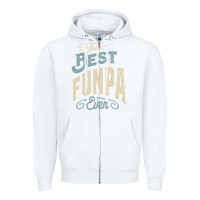 White The Best Funpa Ever - Mens Funny Dad and Grandpa Zipper Hoodie - artisFamous