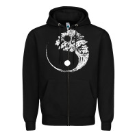Black yin yang bonsai tree Zipper Hoodie - artisFamous