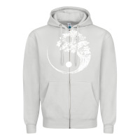 Dove Grey yin yang bonsai tree Zipper Hoodie - artisFamous