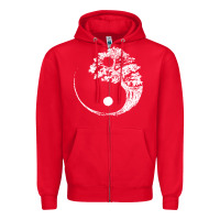 Red yin yang bonsai tree Zipper Hoodie - artisFamous