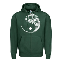 Sports Green yin yang bonsai tree Zipper Hoodie - artisFamous
