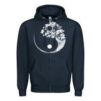 Navy yin yang bonsai tree Zipper Hoodie - artisFamous