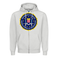 Dove Grey fbi Zipper Hoodie - artisFamous