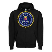 Black fbi Zipper Hoodie - artisFamous