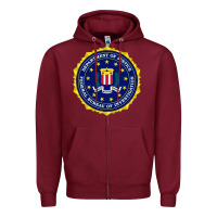 Burgundy fbi Zipper Hoodie - artisFamous