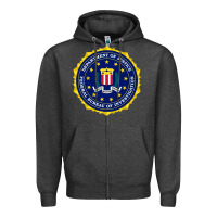 Charcoal Heather fbi Zipper Hoodie - artisFamous
