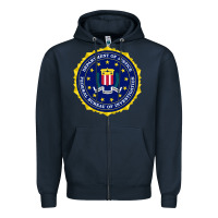 Navy fbi Zipper Hoodie - artisFamous