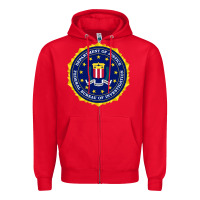 Red fbi Zipper Hoodie - artisFamous