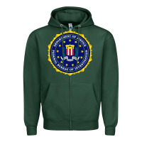 Sports Green fbi Zipper Hoodie - artisFamous