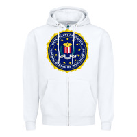 White fbi Zipper Hoodie - artisFamous