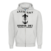 Dove Grey cajun navy Zipper Hoodie - artisFamous