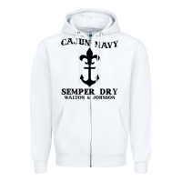 White cajun navy Zipper Hoodie - artisFamous