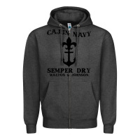 Charcoal Heather cajun navy Zipper Hoodie - artisFamous