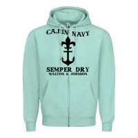 Seafoam cajun navy Zipper Hoodie - artisFamous