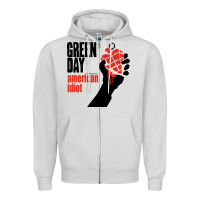 Dove Grey american idiot Zipper Hoodie - artisFamous