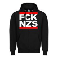 Black fck nzs Zipper Hoodie - artisFamous