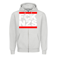Dove Grey fck nzs Zipper Hoodie - artisFamous