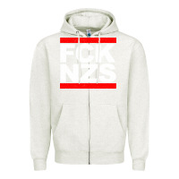 Oatmeal Heather fck nzs Zipper Hoodie - artisFamous